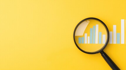 Poster - A magnifying glass over a cost breakdown chart, soft yellow background.