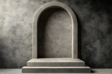 Poster - Stone archway niche, textured wall, display platform