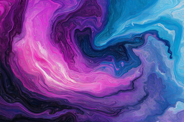 Poster - A surreal galaxy swirl with vibrant purples, blues, and pinks, blending into a cosmic ocean