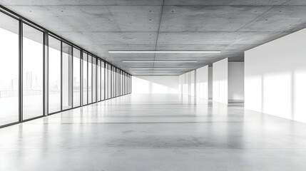 Poster - Modern empty office space, city view