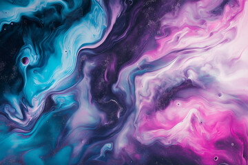 Poster - A surreal galaxy swirl with vibrant purples, blues, and pinks, blending into a cosmic ocean