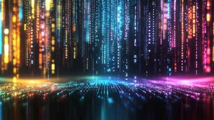 Fototapete - Colorful digital abstract background with dynamic lines and patterns in high resolution