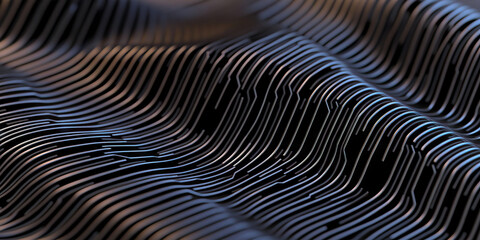 Poster - Abstract Wavy Circuit Pattern