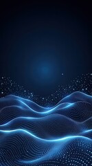 Poster - Colorful glowing waves and circuit board elements create a digital flow, showcasing a futuristic technology concept ideal for business use