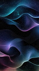 Poster - Colorful glowing waves and circuit board elements create a digital flow, showcasing a futuristic technology concept ideal for business use