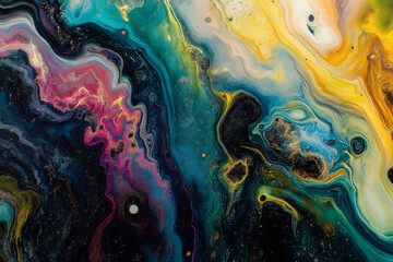 Poster - A swirling galaxy of vibrant colors blending into a cosmic ocean