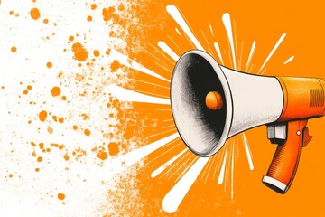 Poster - A clean design of a megaphone with lines radiating outward, representing the spread of persuasive messages