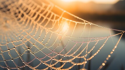 spider web with dew