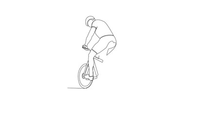 bike vector illustration video in one editable line constantly draw one line bike design or minimali
