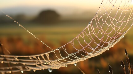 spider web in the morning