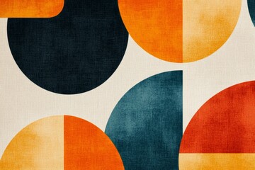 Poster - A geometric design of concentric circles, with one circle in a bold, vibrant color as the primary focus