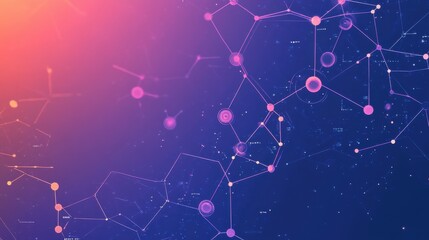Poster - Vibrant Abstract Network of Colorful Connections and Circles