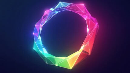 Poster - Geometric Colorful Light Circle with Abstract Futuristic Design