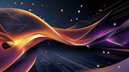 Poster - Fractal Realms Energy and Motion in a Futuristic Glow