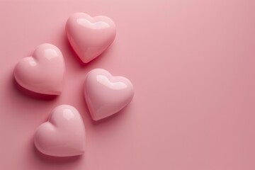 Poster - Pink hearts creating a romantic and tender atmosphere, ideal for valentine's day or any love themed occasion