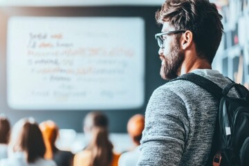 Poster - A teacher standing at the front of a classroom, explaining a concept with all the studentsâ€™ focus directed toward them