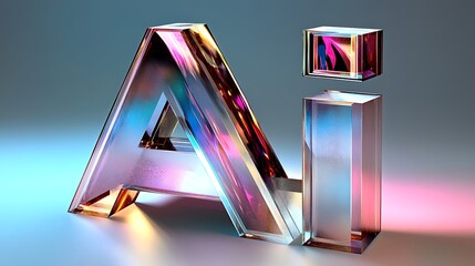 Poster - AI: Glassy Futuristic Letters