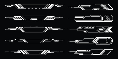 Aufkleber - Sci-fi futuristic hud dashboard display virtual reality technology screen. User Interface set. Statistics, Data information infographic. Vector graphic