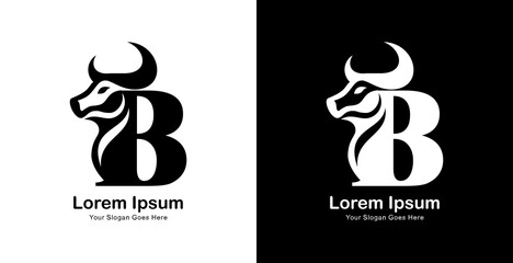 Aufkleber - The logo design is in the shape of a bull's head combined with the letter B