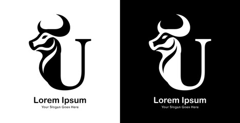 Aufkleber - The logo design is in the shape of a bull's head combined with the letter U