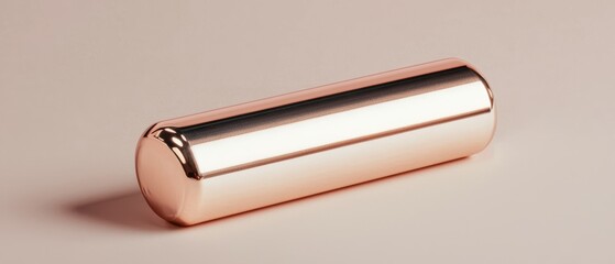 Poster - A sleek, shiny cylindrical object with a reflective surface, showcasing a modern design, likely made of metal or a metallic material.
