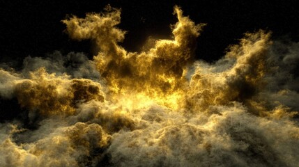 Wall Mural - Golden Celestial Cloudscape.