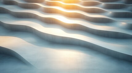Poster - A captivating abstract composition of soft and flowing wave-like patterns on a surface, enhanced by the warm glow of light, evoking feelings of fluidity and calmness.