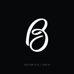 Poster - initial letter B script logo design