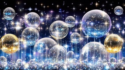 Wall Mural - Celestial Spheres, Glowing Orbs