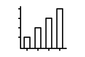 Poster - bar chart icon vector. Icon related to graph and seo . suitable for web site, app, user interfaces, printable etc. line icon style. simple vector design editable