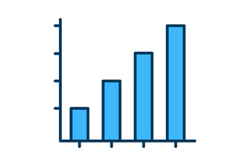 Poster - bar chart icon vector. Icon related to graph and seo . suitable for web site, app, user interfaces, printable etc. flat line icon style. simple vector design editable
