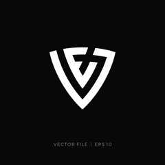 Poster - initial letter E or EV shield logo