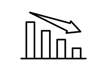 Poster - loss icon vector. Icon related to graph and seo . suitable for web site, app, user interfaces, printable etc. line icon style. simple vector design editable