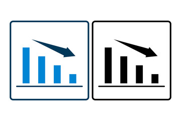 Poster - loss icon vector. Icon related to graph and seo . suitable for web site, app, user interfaces, printable etc. solid icon style. simple vector design editable