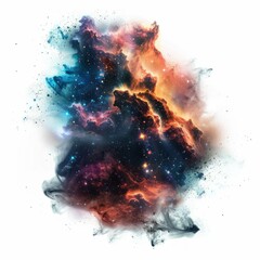 Poster - Nebula cloud expanding and glowing in vibrant colors, creating a breathtaking cosmic scene