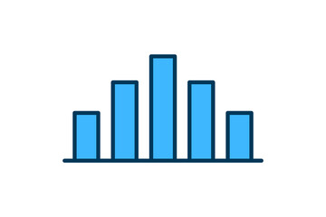 Poster - bar chart icon vector. Icon related to graph and seo . suitable for web site, app, user interfaces, printable etc. flat line icon style. simple vector design editable