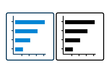 Poster - bar chart icon vector. Icon related to graph and seo . suitable for web site, app, user interfaces, printable etc. solid icon style. simple vector design editable