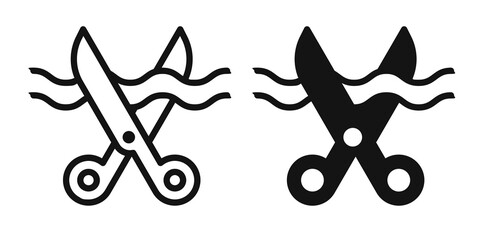 Wall Mural - ceremony scissors cutting ribbon icon vectors for apps and web.