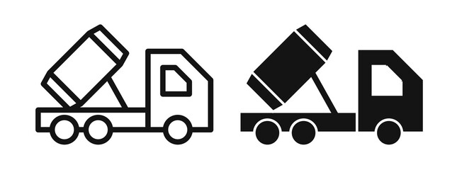 Wall Mural - cement truck icon vectors for apps and web.