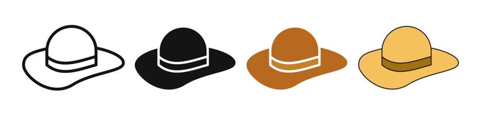Wall Mural - cowboy hat icon vectors for apps and web.