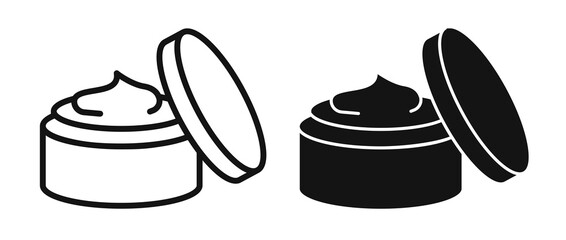Wall Mural - facial cream jar icon vectors for apps and web.