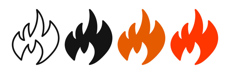 Wall Mural - fire flame icon vectors for apps and web.