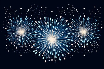 Poster - brightly colored fireworks exploding against a dark night sky, creating a festive and celebratory at