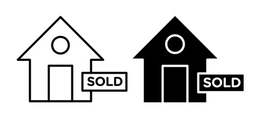 Wall Mural - sold house icon vectors for apps and web.