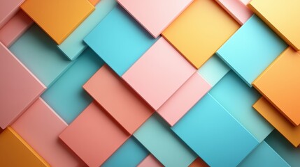 Aufkleber - An abstract composition featuring vibrant pastel layers and shapes, creating a visually striking and modern aesthetic that embodies creativity, harmony, and artistic expression.