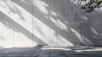 Poster - Soft shadows dance across a smooth white wall, creating a striking contrast. The gentle lines evoke a sense of calm and invite a moment of reflection, blending simplicity and beauty