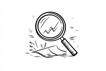 Aufkleber - A clean and simple icon of a magnifying glass focusing on a tiny detail, symbolizing meticulous attention