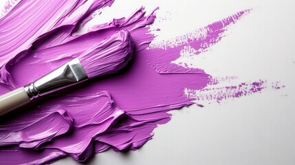 Poster - An engaging image of purple paint dynamically spread on canvas, depicting the fluid motion of artistic creation and the exploratory nature of the artist's journey.