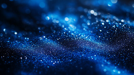 Poster - Abstract Blue Glitter Sparkling Texture Background Shiny Festive Design Elegant Luxury Night dark   