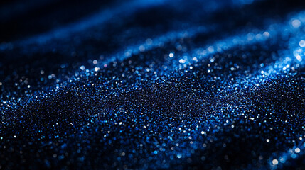 Poster - Dark Blue Glitter Texture Sparkling Shimmer Background Elegant Festive Design Abstract Luxury Photo 